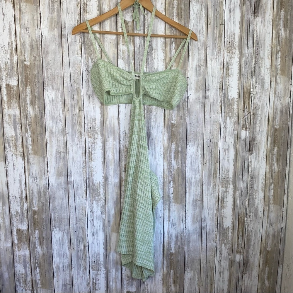 4th & Reckless Sicily Cut Out Halter Knitted Ribbed Mini Dress - Picture 2 of 8
